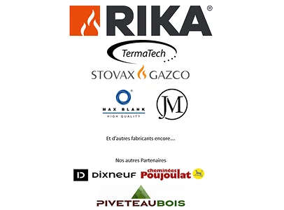 Mise en évidence des différentes marques proposées par De Bons Conseils : Rika, TermaTech, Stovax-Gazco, Max Blank 